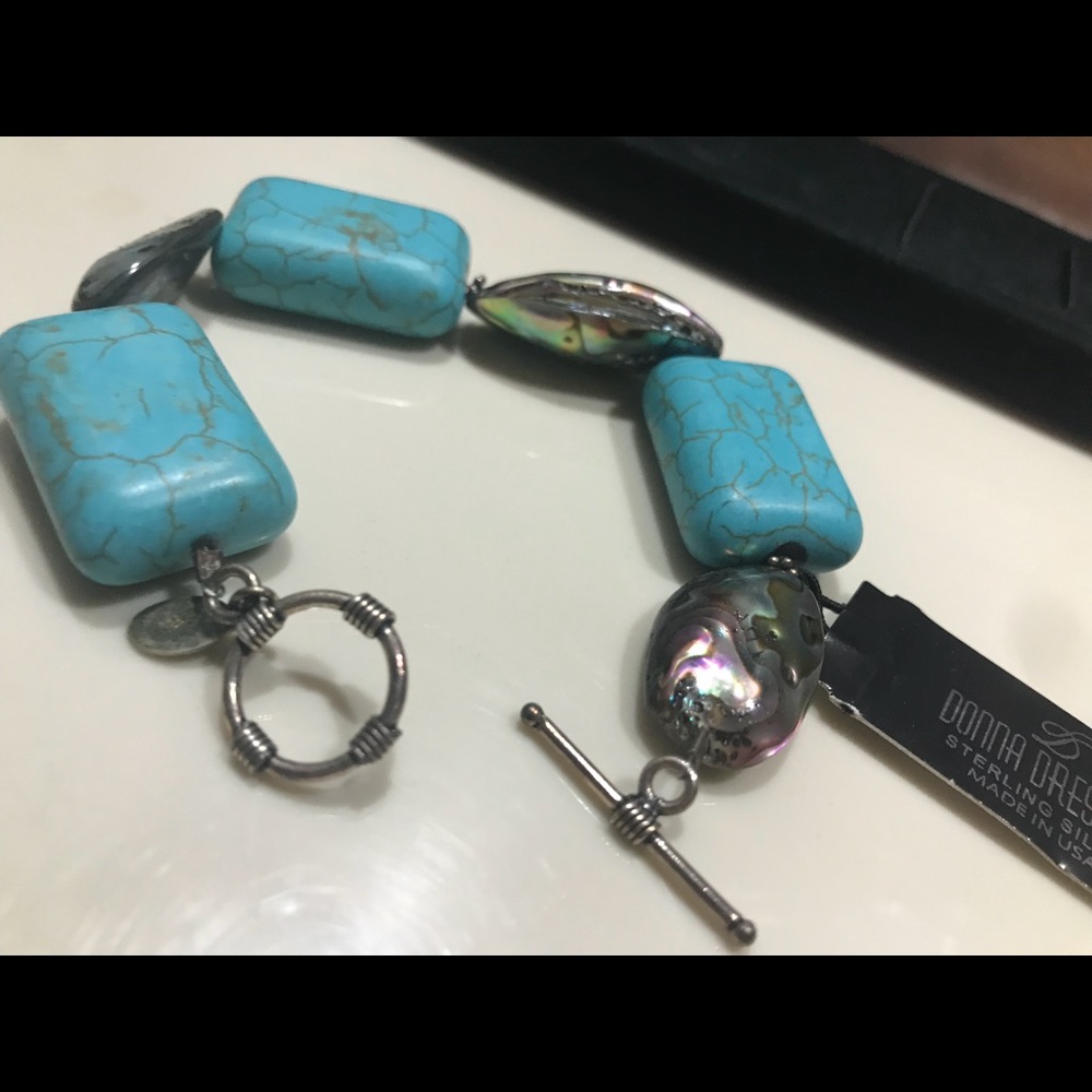 Blue and silver bracelet